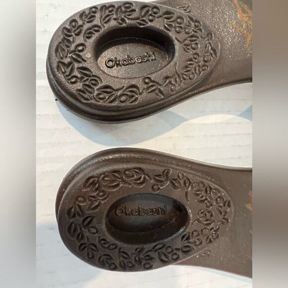 Oka B Okabashi Madison Brown Slides Cream Polkadot Bow FlipFlop Sandal M - Picture 9 of 11